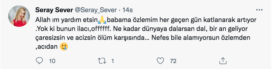 seray sever baba ozlemini duygusal sozlerle dile getirdi